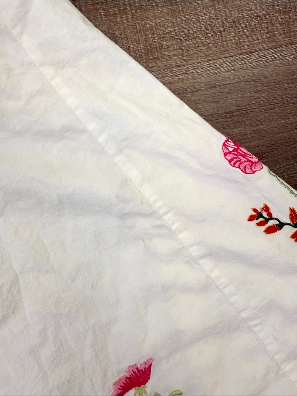 Elevenses Anthropologie Size 6 White Embroidered Floral A-Line Skirt - Picture 9 of 12